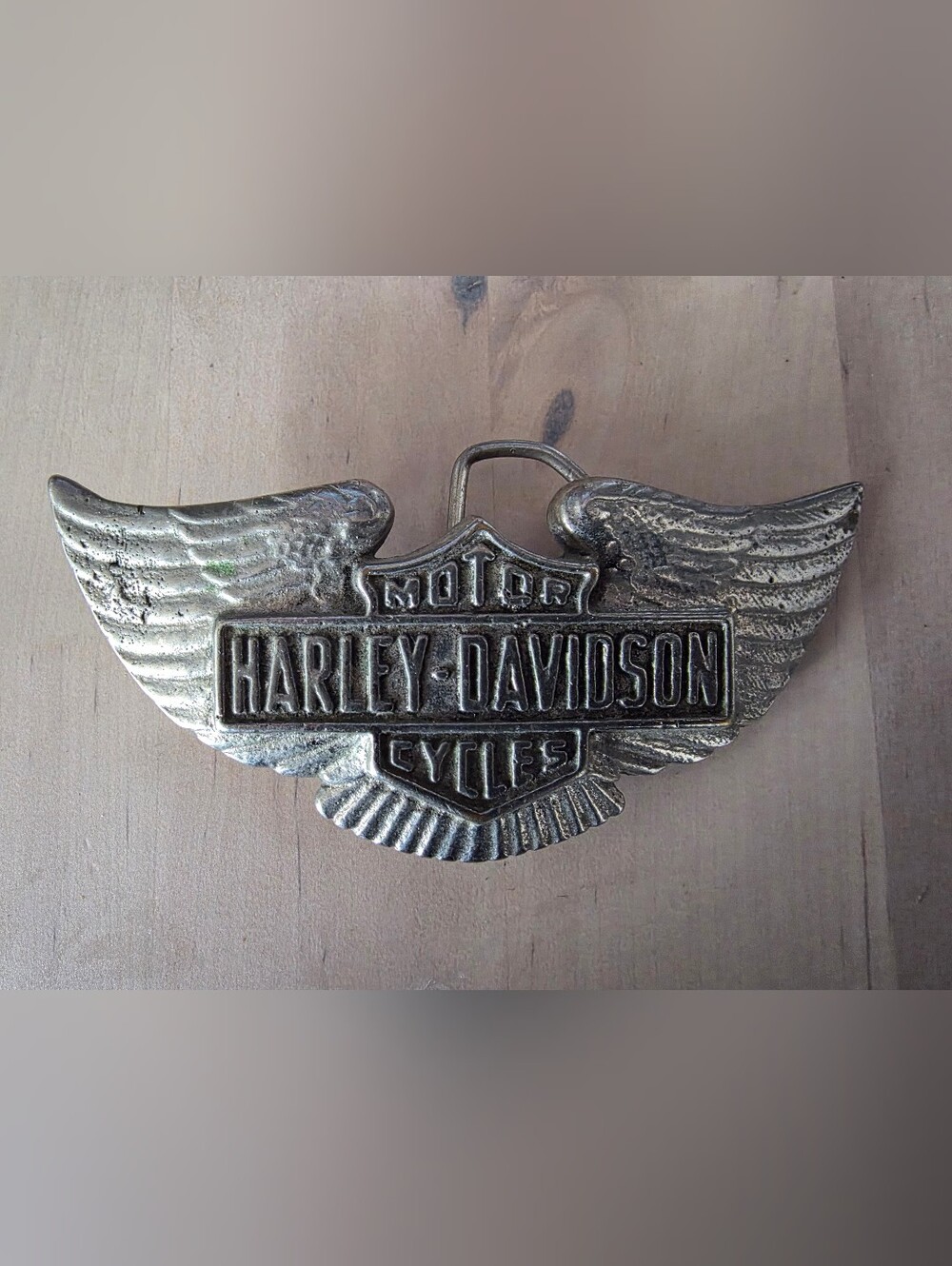 Vintage Harley-Davidson Winged Emblem Belt Buckle